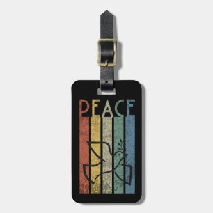 Etiqueta De Bagagem Design de texto colorido da paz