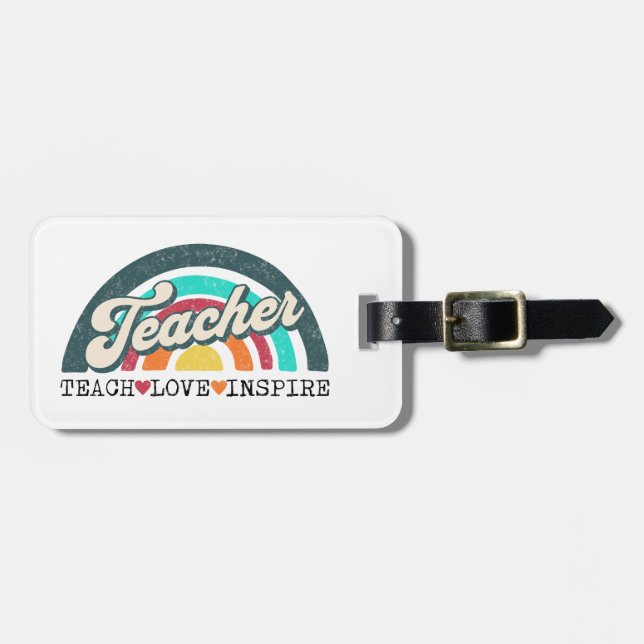 Etiqueta De Bagagem Design de texto de professor (Frente Horizontal)