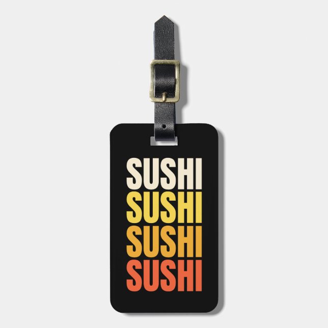 Etiqueta De Bagagem Design de texto Sushi (Frente Vertical)