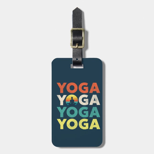 Etiqueta De Bagagem Design de texto Yoga (Frente Vertical)