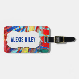 Etiqueta De Bagagem design de tinta abstrato com etiqueta biselada