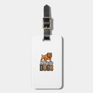 Etiqueta De Bagagem Design de Tipografia Bulldog Vintage Angry Dogs_1