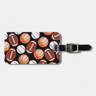 Etiqueta De Bagagem Design do basquetebol do futebol do basebol do