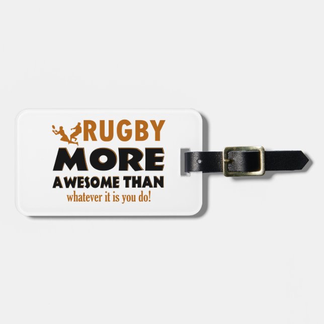 Etiqueta De Bagagem Design do rugby (Frente Horizontal)