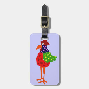 Etiqueta De Bagagem Design Funky da arte popular do galo