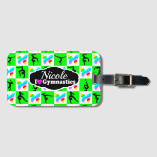 Etiqueta De Bagagem Design GORGEOSO GREEN BUTTERFLY GYMNAST