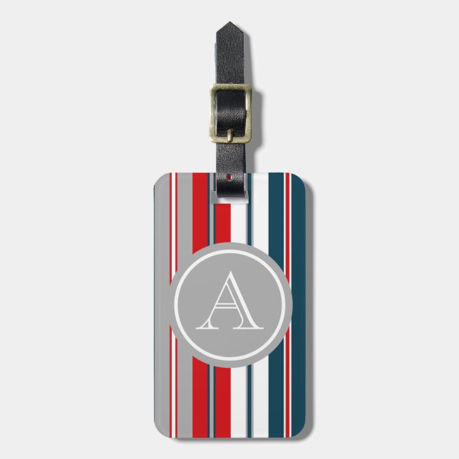 Etiqueta De Bagagem Design Monograma (Frente Vertical)