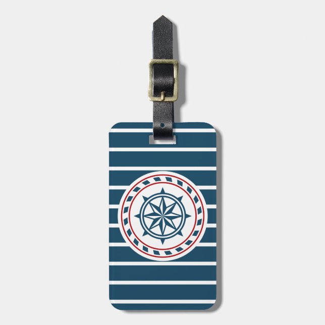 Etiqueta De Bagagem Design náutico (Frente Vertical)