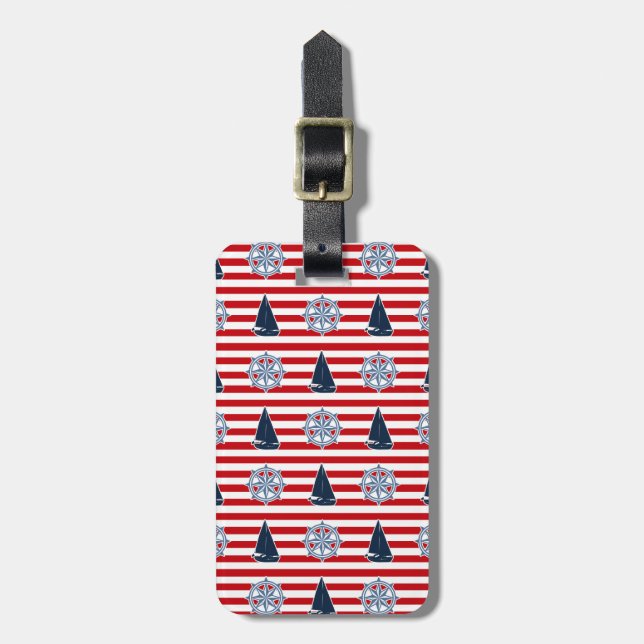 Etiqueta De Bagagem Design náutico (Frente Vertical)