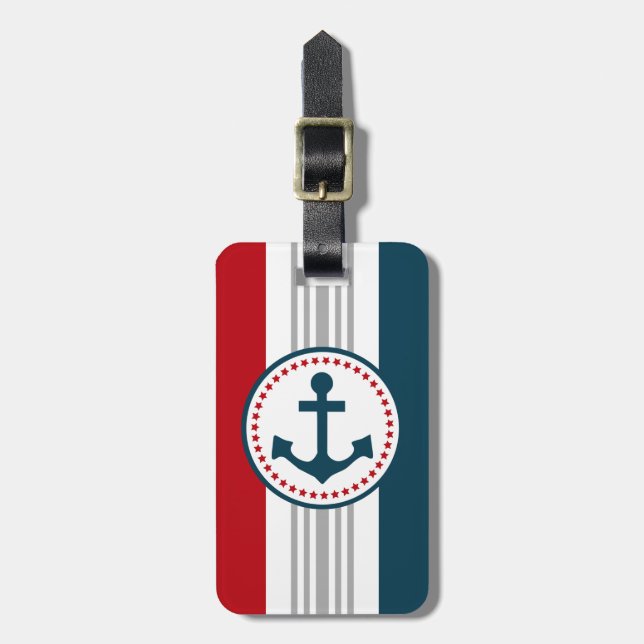 Etiqueta De Bagagem Design náutico (Frente Vertical)