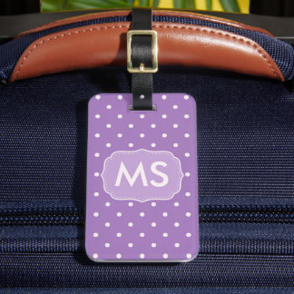 Etiqueta De Bagagem Design Personalizado com Lavanda Roxo Branco Ponto