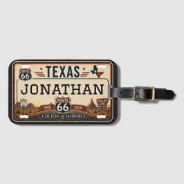 Etiqueta De Bagagem Design Personalizado da Rota 66 do Texas
