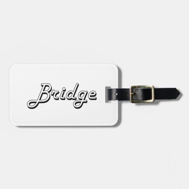 Etiqueta De Bagagem Design retro clássico da ponte (Frente Horizontal)
