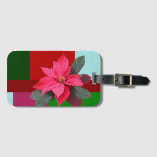 Etiqueta De Bagagem design solteiro de Pointsettia de Natal
