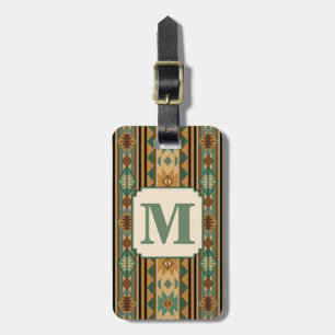 Etiqueta De Bagagem Design Verde Castanho-do-sudoeste Personalizado