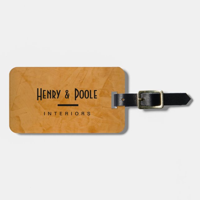Etiqueta De Bagagem Designer de Interiores Classy Rustic Dante Laranja (Frente Horizontal)