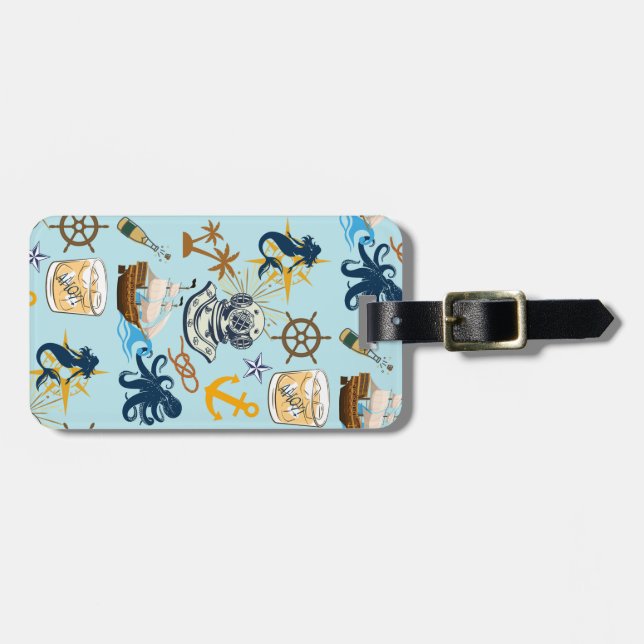 Etiqueta De Bagagem Despedida de Solteiro Náutica (Frente Horizontal)