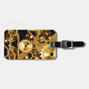 Etiqueta De Bagagem Destino do escritório de Steampunk do Grunge do