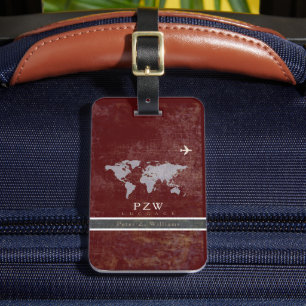 Etiqueta De Bagagem Detentor de Passaporte de Borgonha Envelhecido Ele