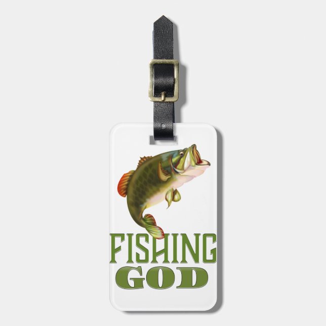 Etiqueta De Bagagem Deus da Pesca (Frente Vertical)
