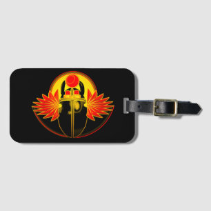 Etiqueta De Bagagem Deus Kherpi do Sol Ascensão, escaravelho.