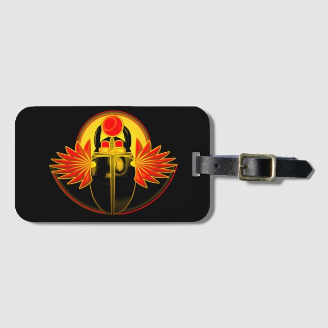 Etiqueta De Bagagem Deus Kherpi do Sol Ascensão, escaravelho. (Frente Horizontal)