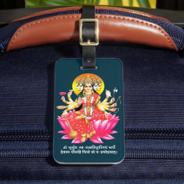Etiqueta De Bagagem Deusa Gayatri Devi no Lotus Hindu Deity