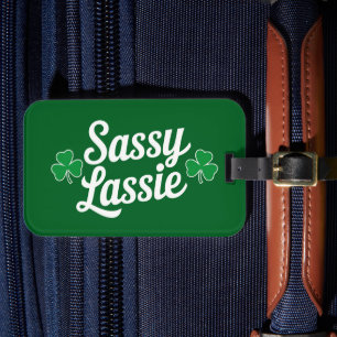 Etiqueta De Bagagem Dia de São Patrício Sassy Lassie Engraçado Irlandê