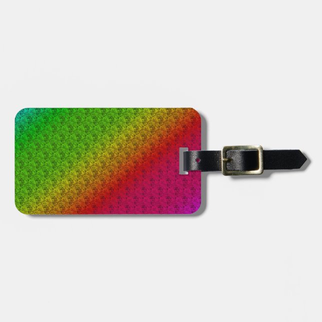 Etiqueta De Bagagem Diag Gradient Floral Patterno Vermelho Gradiente A (Frente Horizontal)