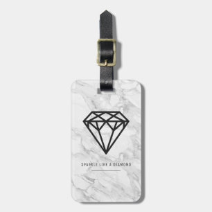 Etiqueta De Bagagem Diamante com Marble