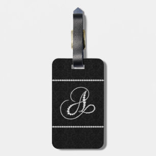 Etiqueta De Bagagem Diamante-Monograma Sparkling elegante da letra A