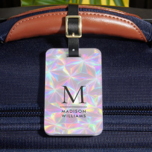 Etiqueta De Bagagem Diamantes Brancos Brilhantes Personalizados com Pa