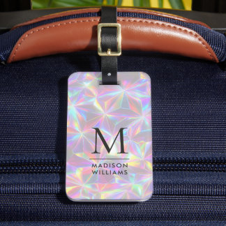 Etiqueta De Bagagem Diamantes Brancos Brilhantes Personalizados com Pa