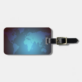 Etiqueta De Bagagem Digital Dot World Map Gradient Art