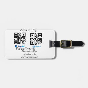 Etiqueta De Bagagem Digitalize para pagar código q r paypal venmo adic
