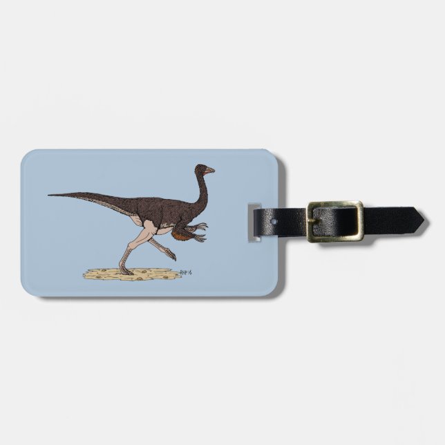 Etiqueta De Bagagem Dinossauro Cretáceo Ornithomimus (Frente Horizontal)