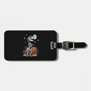 Etiqueta De Bagagem Dinossauro de Halloween Spooky Saurus