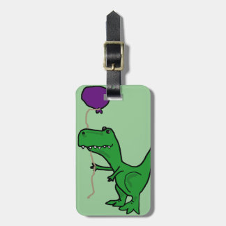 Etiqueta De Bagagem Dinossauro verde engraçado de Trex que guardara o