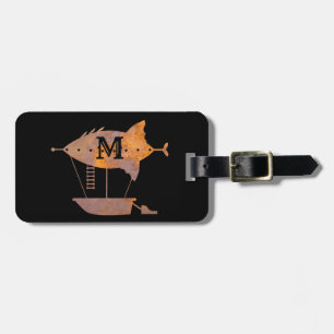 Etiqueta De Bagagem Dirigível Enferrujado Steampunk Monograma Personal