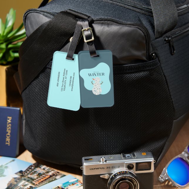 Etiqueta De Bagagem Disball Snowman (Frente e verso)