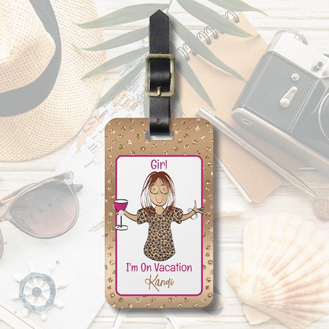 Etiqueta De Bagagem Dito Engraçado Feminino Desenho Animado Viagem Div (Criador carregado)