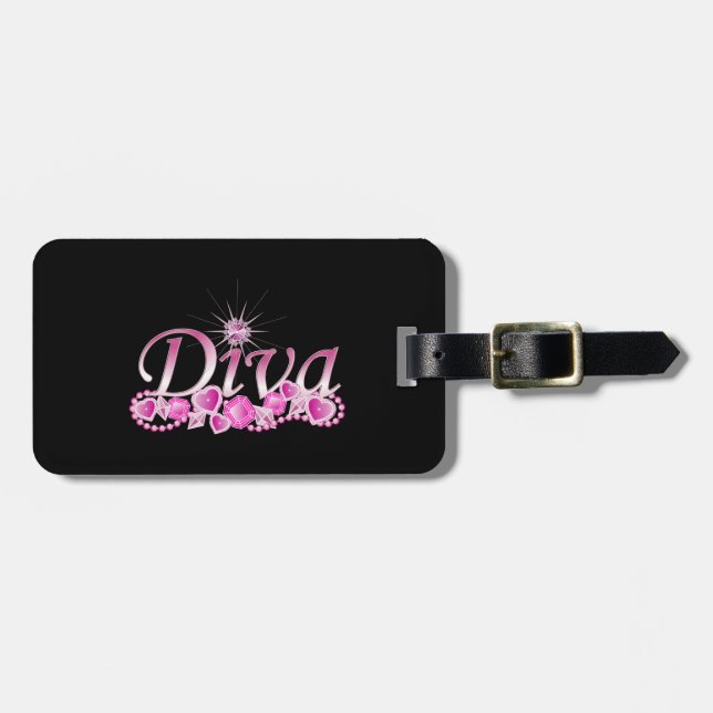 Etiqueta De Bagagem Diva Bling (Frente Horizontal)