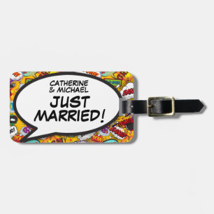 Etiqueta De Bagagem Diversão em recem casados Diversão em Bolha Retrô