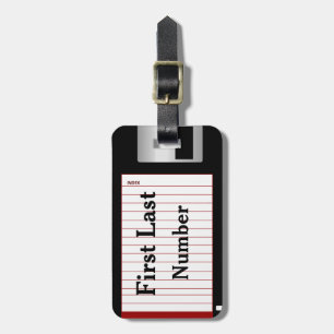 Etiqueta De Bagagem Diversão Personalizada e Disco Flexível Nerdy dupl