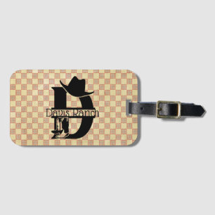 Etiqueta De Bagagem Dividir "D" Monograma do Cowboy
