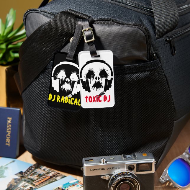 Etiqueta De Bagagem DJ radioativo frente e verso (Frente e verso)