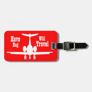 Etiqueta de bagagem do avião vermelho personalizad