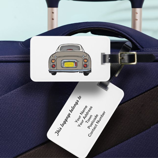 Etiqueta de Bagagem do Carro Topaz Mist Figaro (Fun topaz figgy luggage tag for your road trip adventures. Just add your address details)