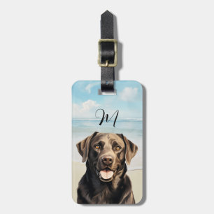 Etiqueta de bagagem do Labrador Retriever marrom