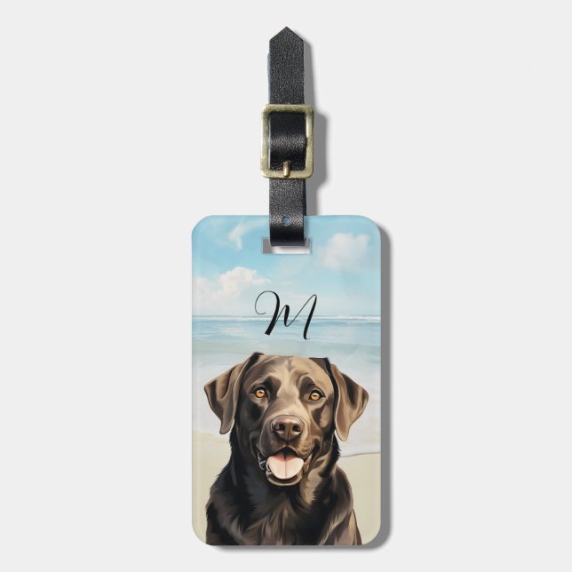 Etiqueta de bagagem do Labrador Retriever marrom (Frente Vertical)